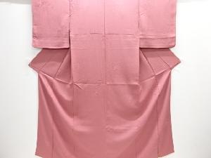 流水に草花模様織出し色無地着物